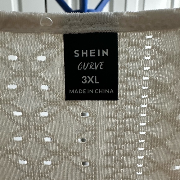 SHEIN Cream and Brown V-Neck Blouse - Picture 2 of 2